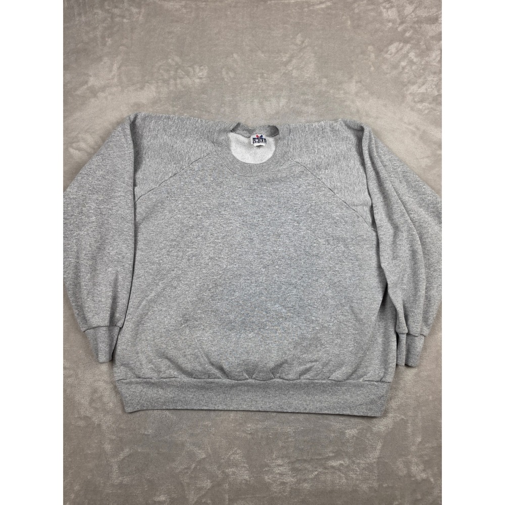 Vintage Tee Jays Sweatshirt Womens XXL Gray 90s Blank Raglan Made in USA